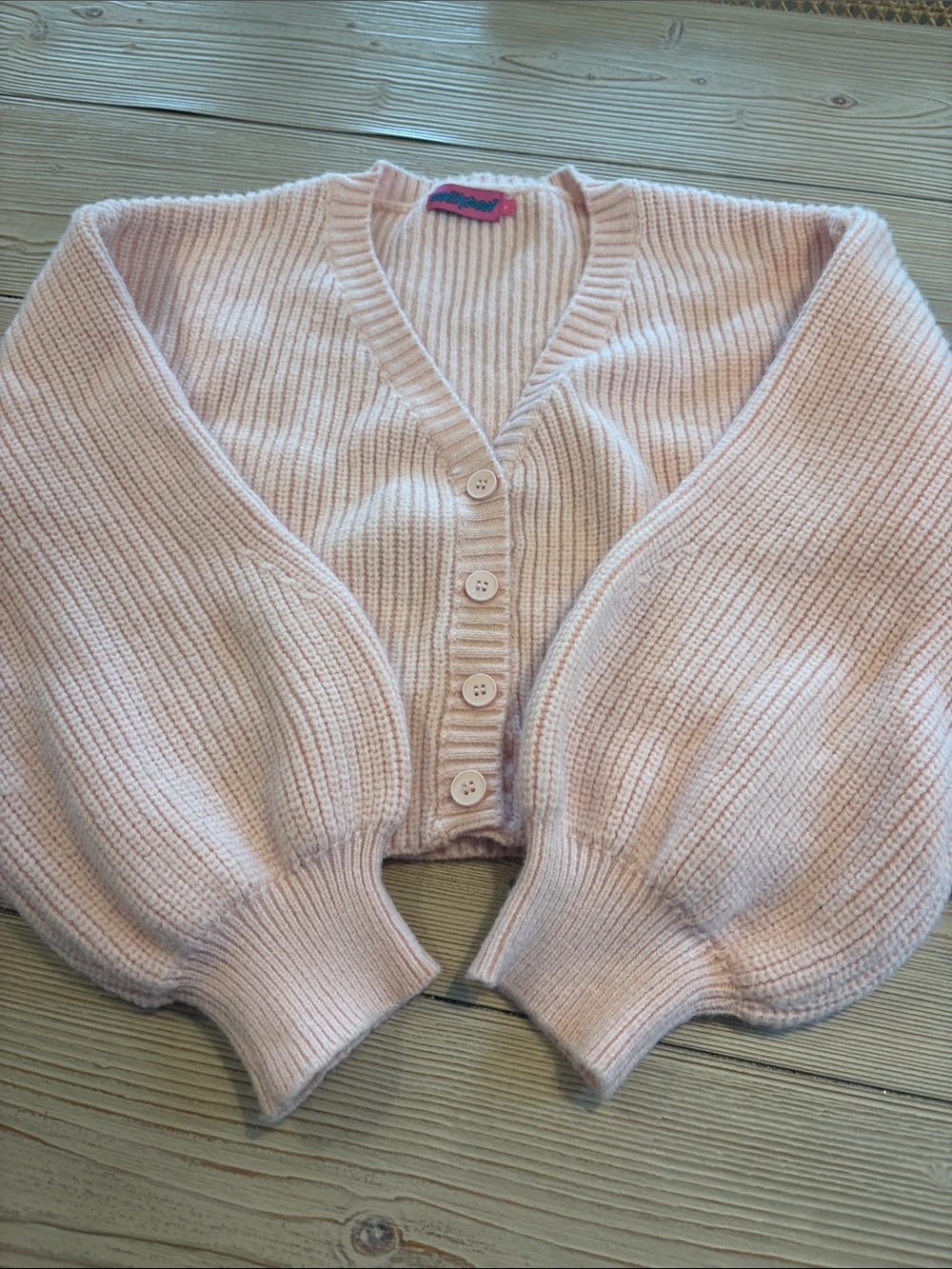 Edikted cropped puff sleeve cardigan